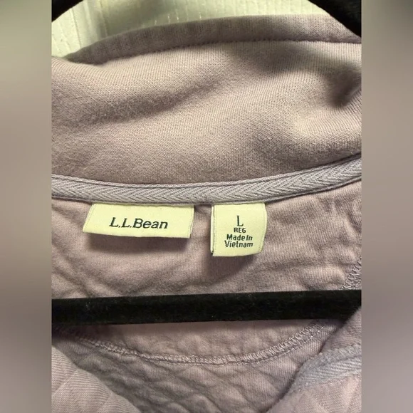 L.L. Bean Lavender Quilted Half-Zip Pullover - Picture 4 of 4